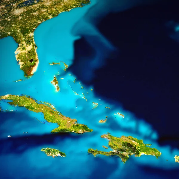 Mapa Las Islas Del Caribe Bahamas Elementos Esta Imagen Proporcionados — Foto de Stock