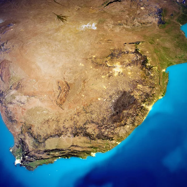 Mapa Republiki Południowej Afryki Elementy Tego Obrazu Dostarczone Przez Nasa — Zdjęcie stockowe