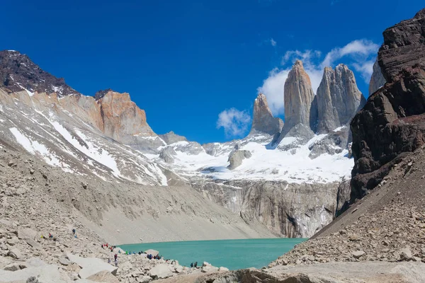 Torres Del Paine Csúcsok View Chile Chilei Patagonia Táj Alap — Stock Fotó