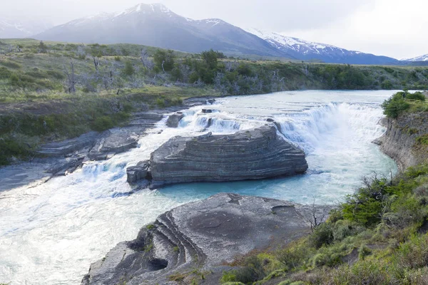 Rio Paine Vízesés Torres Del Paine Nemzeti Park Chile Chilei — Stock Fotó