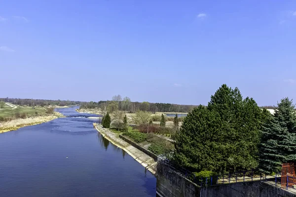 Lyszkowice Polonya Daki Warta Nehri Nin Panoramik Manzarası — Stok fotoğraf