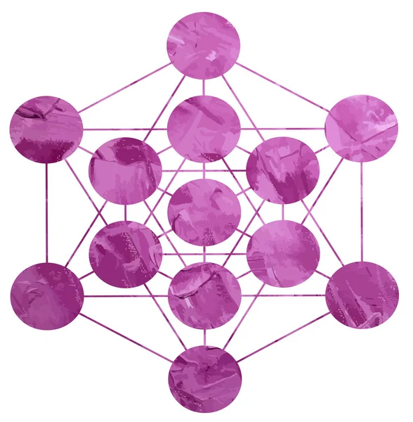 Metatron Cubo Geometria Sagrada Energia Meditação Chakra Ilustração Roxo — Fotografia de Stock