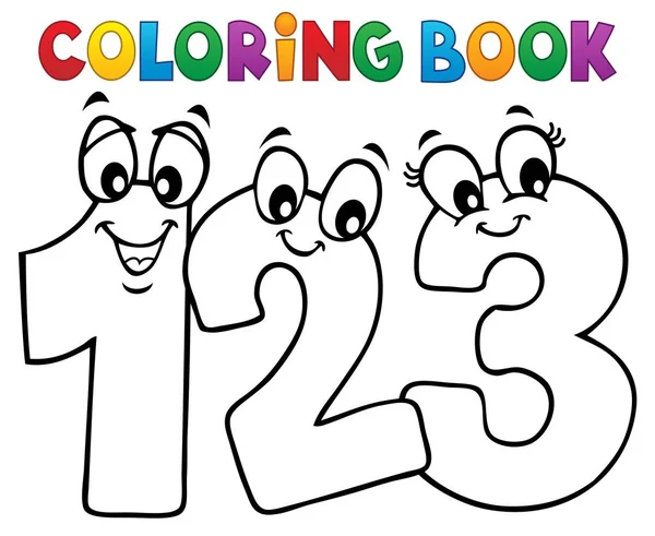 Coloring Book Cartoon Numbers Image Picture Illustration — Stock Photo, Image