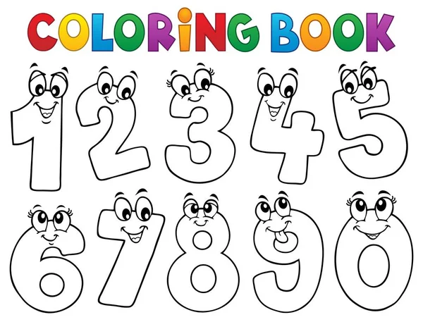 Coloring Book Cartoon Numbers Set Picture Illustration — Stock Photo, Image