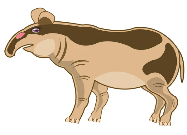 Ilustración Vectorial Del Tapir Animal Dibujos Animados — Foto de Stock