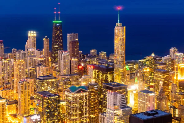 Вид Воздуха Здание Chicago Skylines Озеро Мичиган Центре Чикаго Штат — стоковое фото