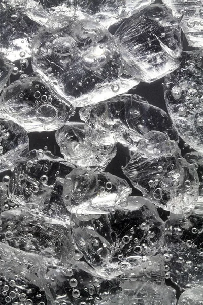 Glass Pieces Water Gas Bubbles Rise Them — Stock Photo, Image
