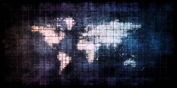 Concepto Mapa Dividido Disuelto Del Mundo Fracturado —  Fotos de Stock