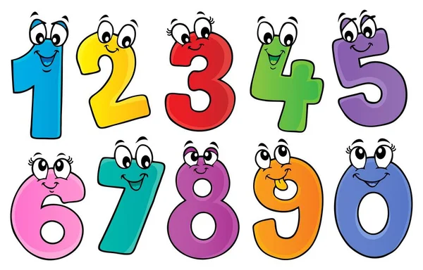 Cartoon Numbers Theme Set Picture Illustration — Stock Photo, Image