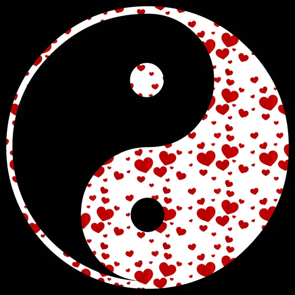 Yin Yang Chinese Illustratie Feng Shui Evenwicht Zen Silhouet Taoïsme — Stockfoto