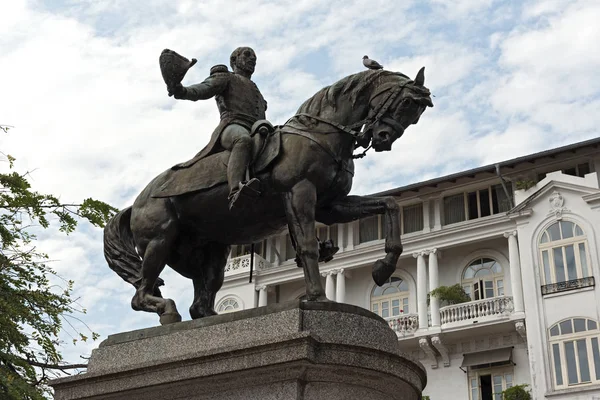 Statue Général Tomas Herrera Sur Place Même Nom Dans Ville — Photo