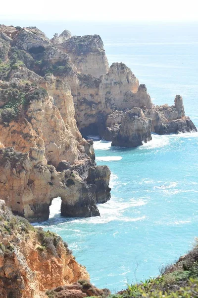 Nádherná Skalnatá Algarve Portugalsku — Stock fotografie