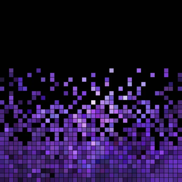 Abstract Vierkant Pixel Mozaïek Achtergrond Violet Zwarte Achtergrond — Stockfoto