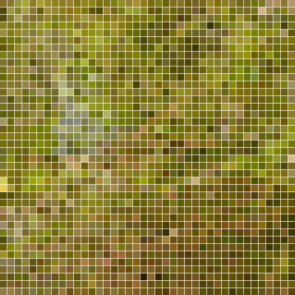 抽象的な正方形のピクセルモザイクの背景 緑と茶色 — ストック写真