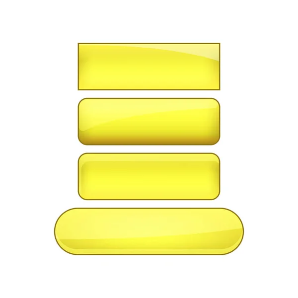 Conjunto Botões Web Brilhante Brilhante Amarelo — Fotografia de Stock