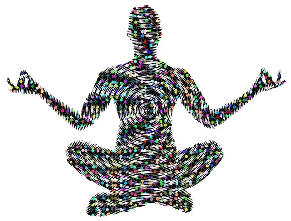 Yoga Gevşeme Işık Topları Enerji Meditasyon Illüstrasyonu — Stok fotoğraf