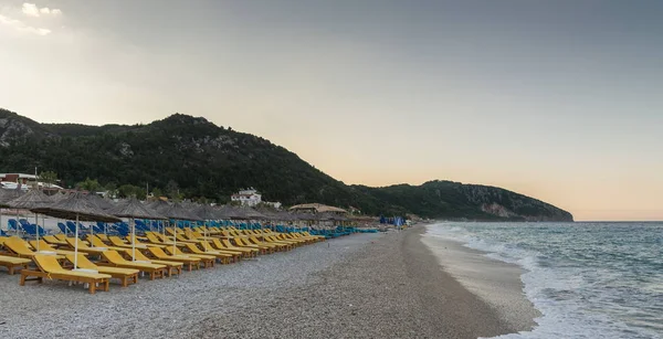 Vacker Sommarmorgon Sandstrand Dhermi Albanien — Stockfoto