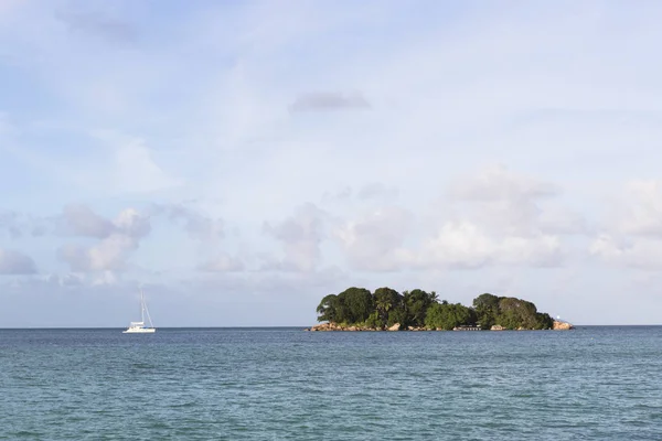 Paesaggio Tropicale Sull Isola Praslin Alle Seychelles — Foto Stock