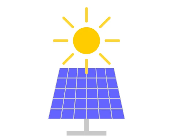 Sonne Und Solarkraftanlage Auf Weiss — Fotografia de Stock