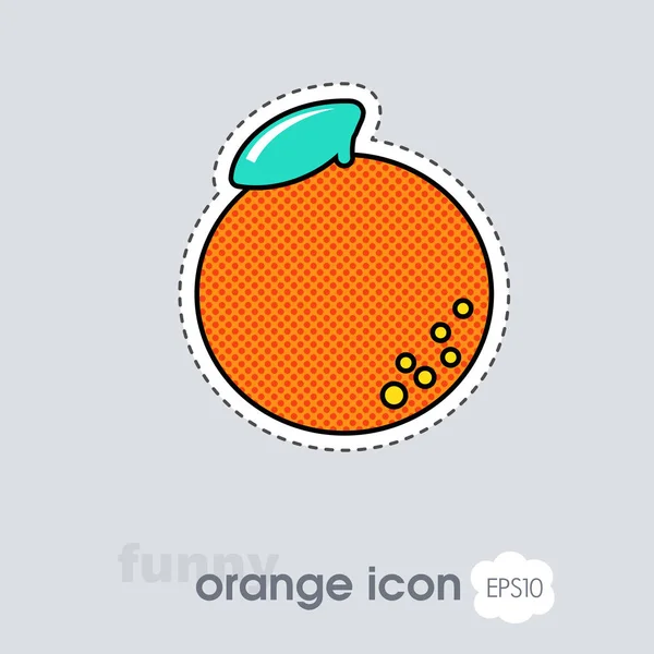 Orange Avec Icône Feuille Signe Orange Agrumes Illustration Vectorielle Pour — Photo
