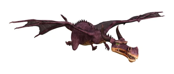 Darstellung Eines Fantasie Drachen Isoliert Auf Weißem Hintergrund — Stockfoto