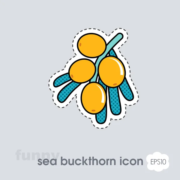 Branch of sea buckthorn berries icon. Berry fruit sign. Vector illustration for food apps and websites