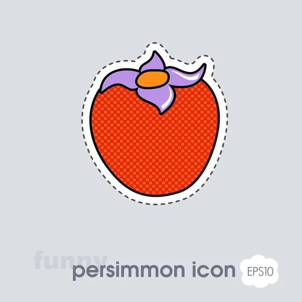 Persimmon图标 鳗鱼热带水果的星座 食品应用程序和网站的矢量说明 — 图库照片