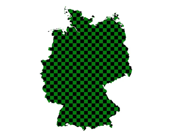 Mapa Alemanha Padrão Xadrez — Fotografia de Stock