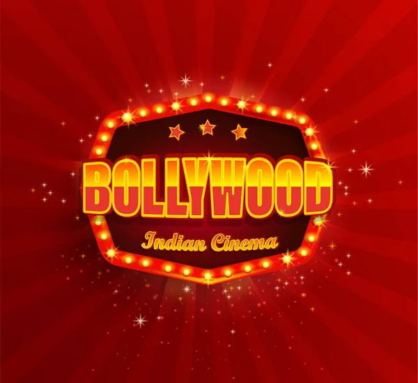 Bollywood Indian Cinema Film Banner Poster Con Cornice Luce Retrò — Foto Stock
