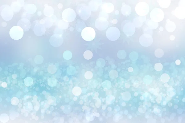 Abstrakt Festligt Ljusblå Silver Bokeh Bakgrund Med Färgglada Cirklar Och — Stockfoto