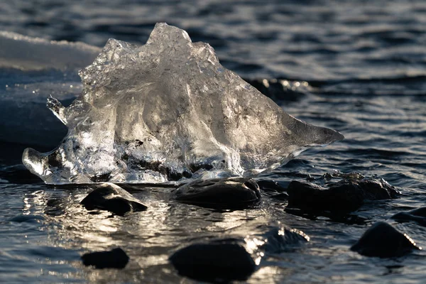 Icebergs Laguna Glaciar Joekulsarlon Invierno Islandia Europa —  Fotos de Stock