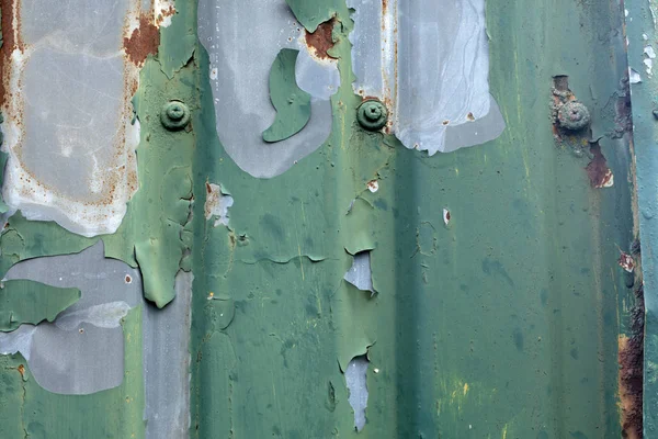 Vecchio Ferro Ondulato Verde Dettaglio — Foto Stock