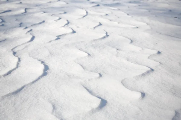 Gesloten Sneeuwbedekking Wind Met Driften Ziet Eruit Als Duinen — Stockfoto