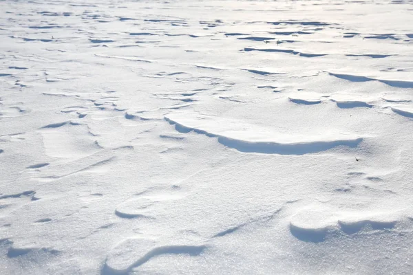Cobertura Neve Fechada Vento Com Desvios Parece Dunas — Fotografia de Stock