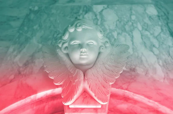 Ängel Cupid Staty Vintage Retro Effekt Stil Bild — Stockfoto