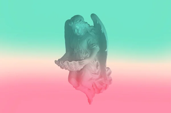 天使丘比特雕像 复古效果风格图片 情人节 — 图库照片