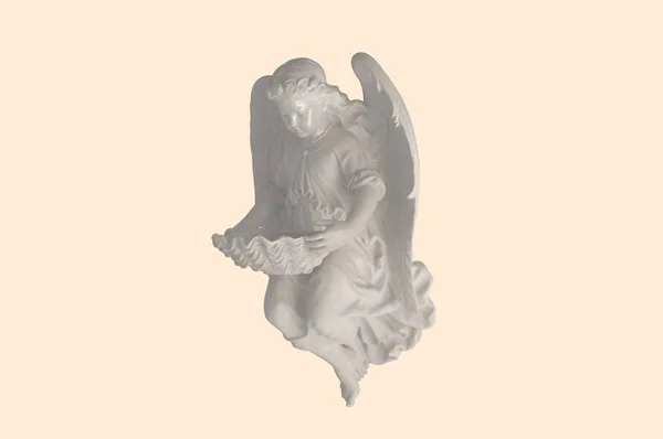 Estatua Cupido Angelical Imagen Estilo Retro Vintage Tarjeta Felicitación Tarjeta — Foto de Stock