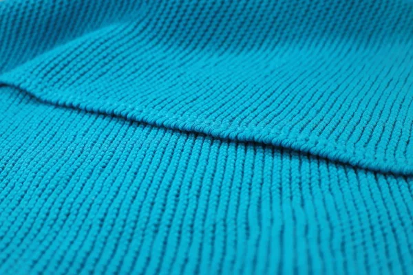 Mavi Pamuktan Yapılmış Kendi Kendine Örülmüş Yün Bir Battaniye — Stok fotoğraf