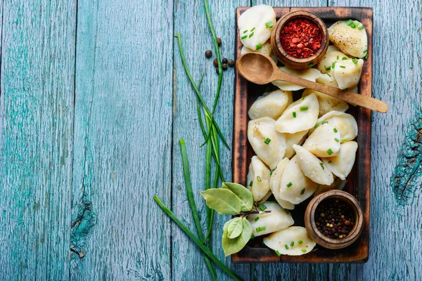 Dumplings Est Plat Slave Commun Dans Cuisine Ukrainienne Sous Forme — Photo