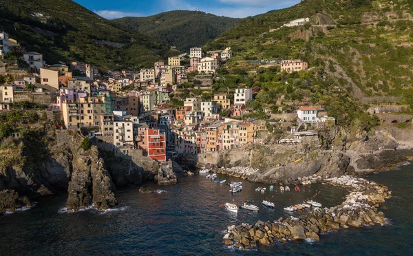 Riomaggiore Cinque Terre Italy Traditional Fishing Village Spezia Situate Coastline — Stock Photo, Image