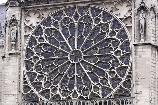 South Rose Window Notre Dame Cathedral Paris France — Stock Photo, Image