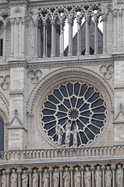 Fereastra Trandafirului Vest Catedrala Notre Dame Din Paris — Fotografie, imagine de stoc