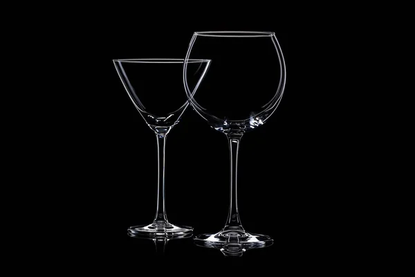 Töm Cocktail Glas Svart Botten — Stockfoto