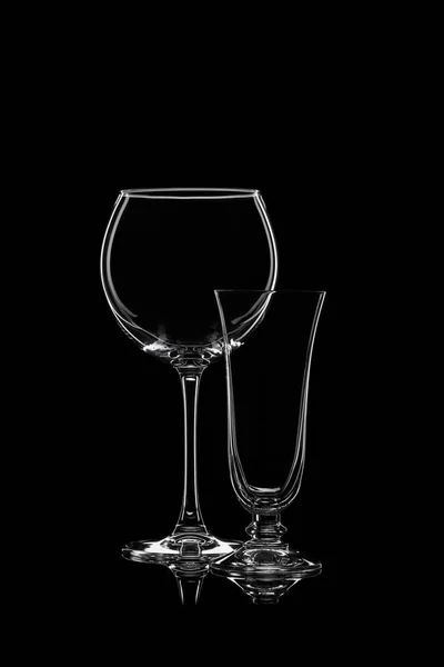 Empty Cocktail Glassware Black Background — Stock Photo, Image