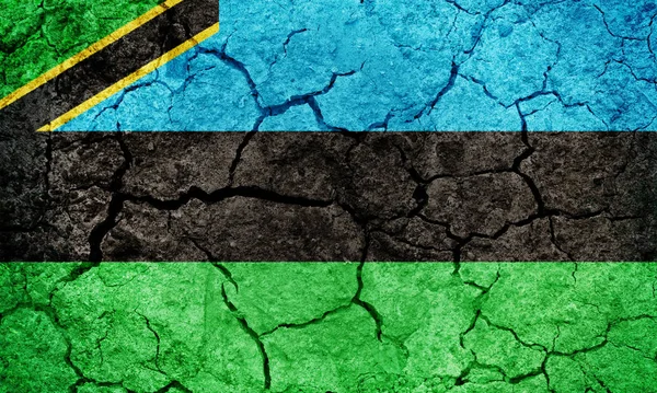 Bandeira Zanzibar Região Semi Autônoma Tanzânia Terra Seca Fundo Textura — Fotografia de Stock