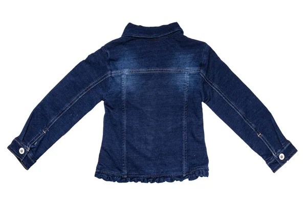 Giacca Bambini Isolata Una Giacca Elegante Denim Blu Scuro Alla — Foto Stock