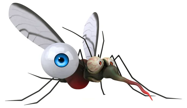 Cute Mosquito Kolorowe Ilustracji — Zdjęcie stockowe