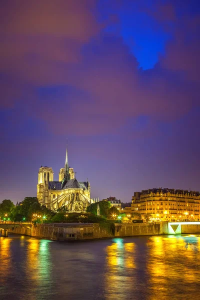 Notre Dame Paris Noci Francie — Stock fotografie