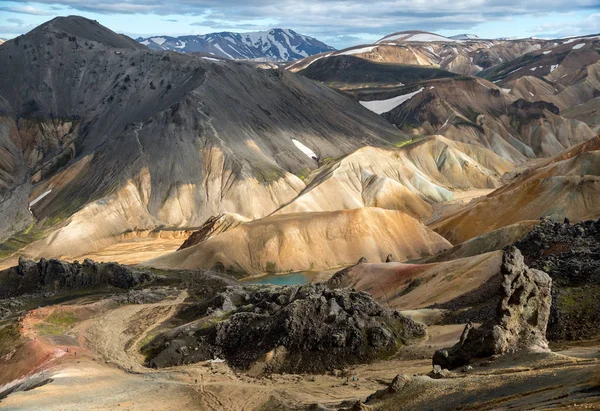 Fjallabak Doğa Rezervi Ndeki Landmannalaugar Volkanik Dağları Zlanda — Stok fotoğraf