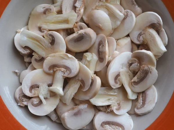 Agaricus Bisporus Aka Champignons Funghi Cibo Utile Come Sfondo — Foto Stock